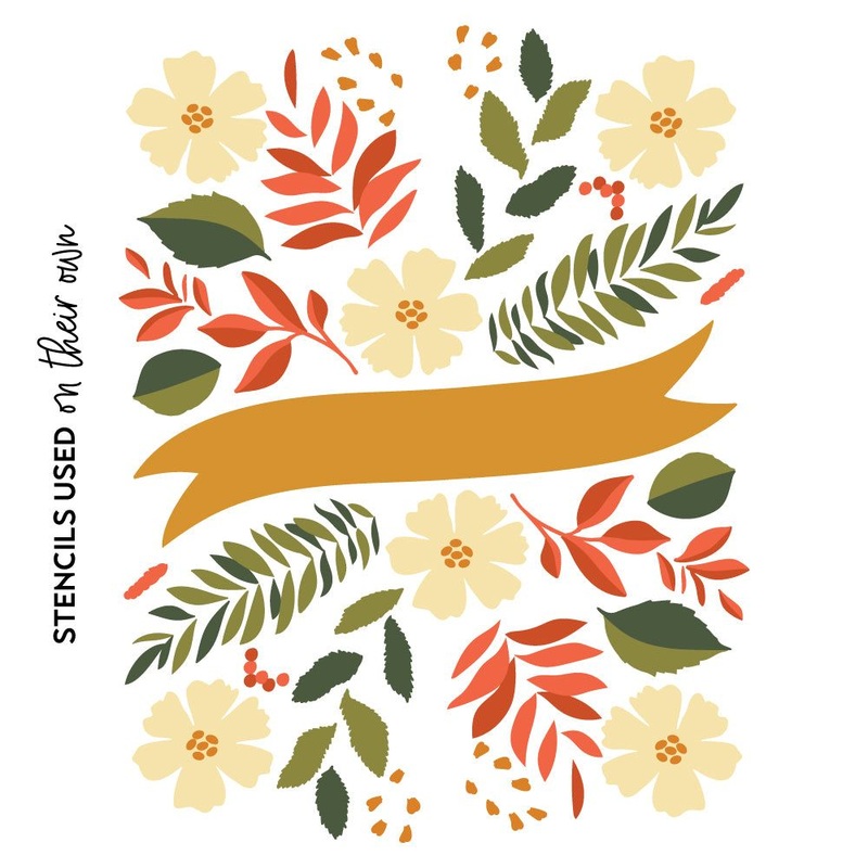 Bountiful Banner – Set Of 6 – A2 4.25×5.5 Coordinating Stencils