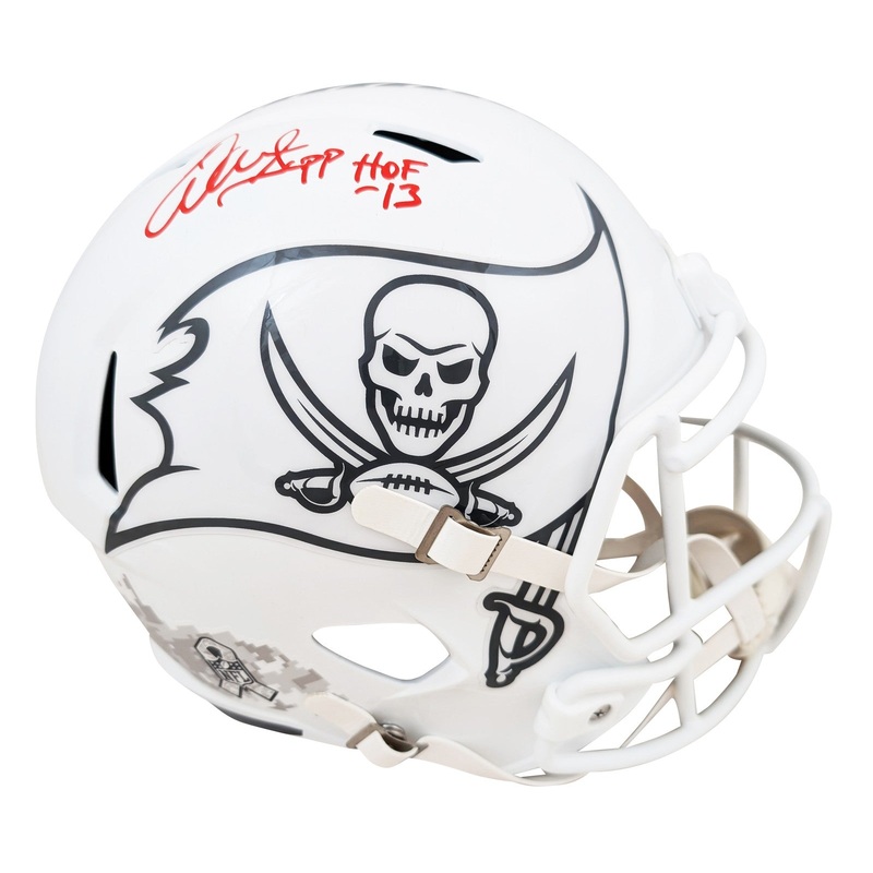 Buccaneers Warren Sapp HOF 13 Signed STS III Full Size Speed Rep Helmet BAS W