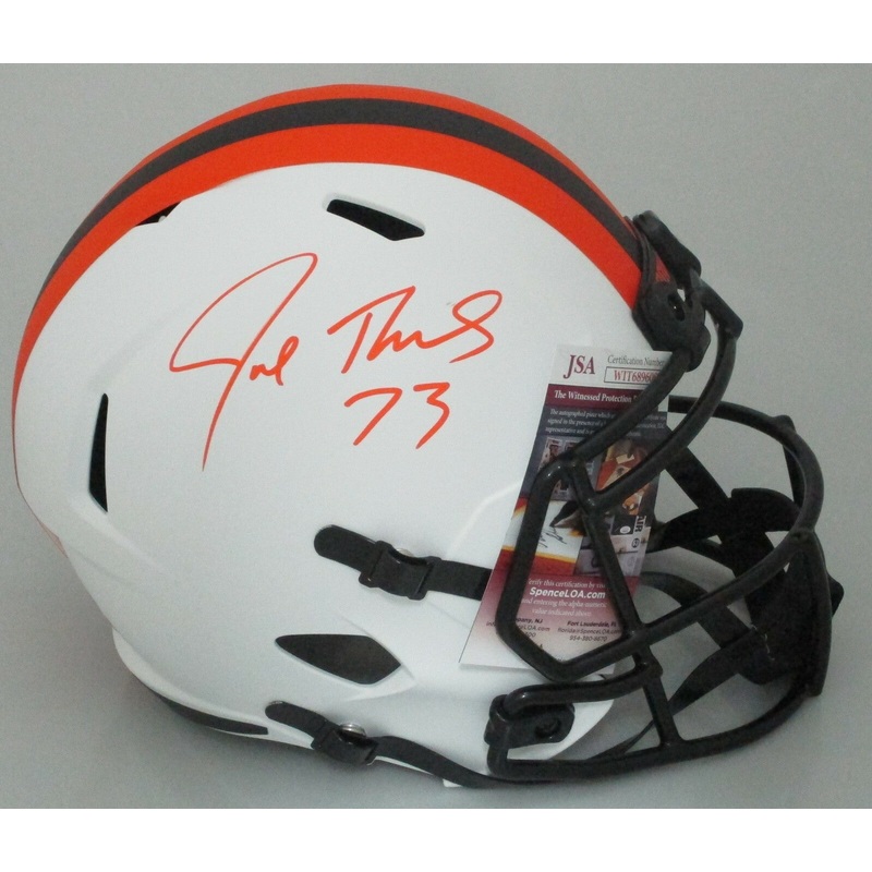 Cle Browns JOE THOMAS Signed Full Size Replica LUNAR Speed Helmet AUTO – JSA