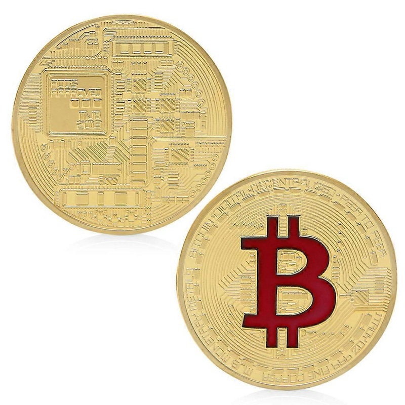 Gold Plated Bitcoin Commemorative Coins Collectible BTC Art Collection Physical  Gold