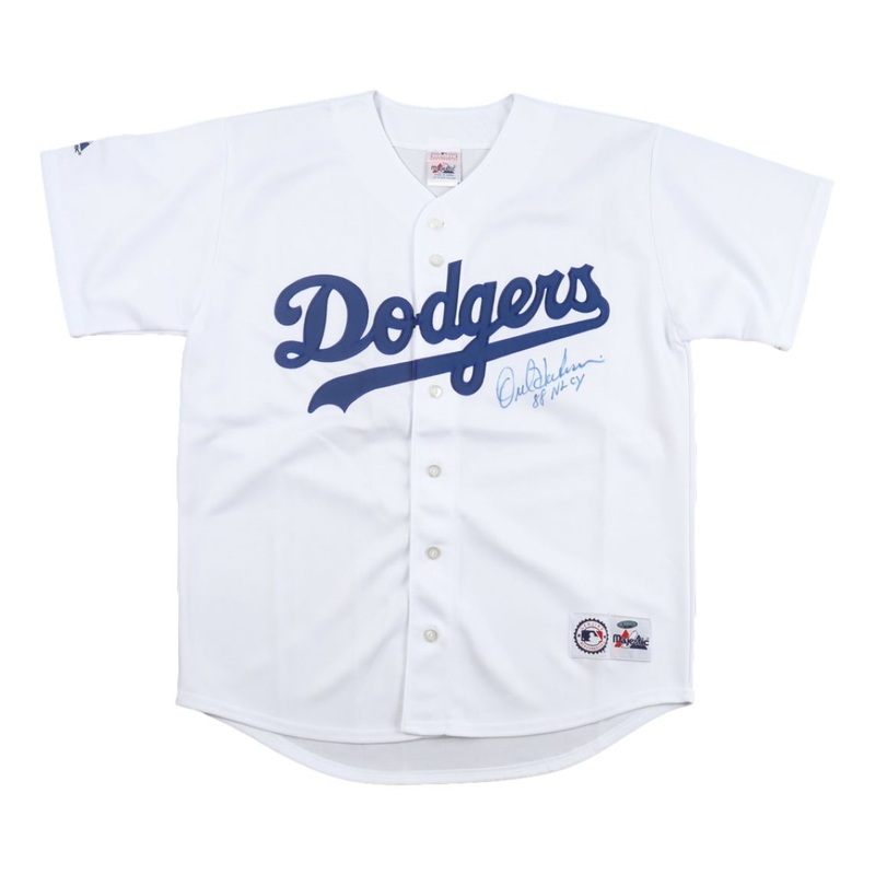 Orel Hershiser Signed Los Angeles Dodgers Majestic Jersey 88 NL Cy Tristar