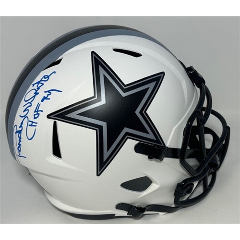 Cowboys RANDY WHITE Signed Full Size FLAT WHITE Replica Helmet AUTO w/ HOF – JSA