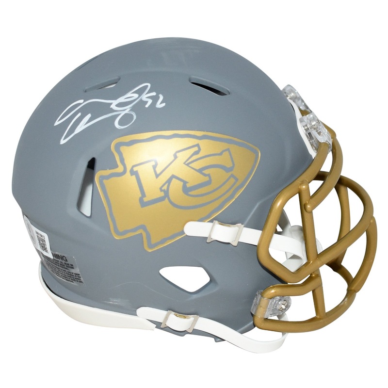CREED HUMPHREY SIGNED KANSAS CITY CHIEFS SLATE SPEED MINI HELMET BECKETT