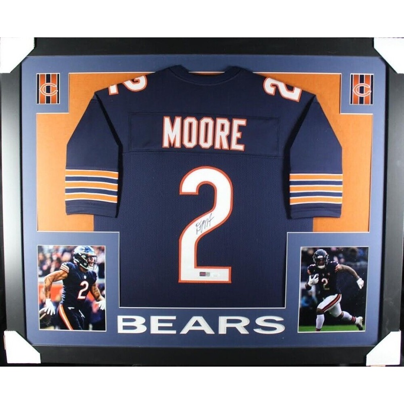 D J Moore Signed Bears 35×43 Framed Jersey (JSA) Chicago Bears Top Wide Receiver