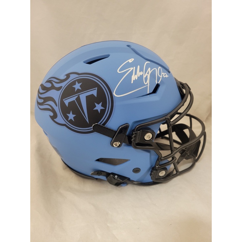 EDDIE GEORGE SIGNED TENNESSEE TITANS F/S RAVE SPEEDFLEX HELMET FANATICS QR