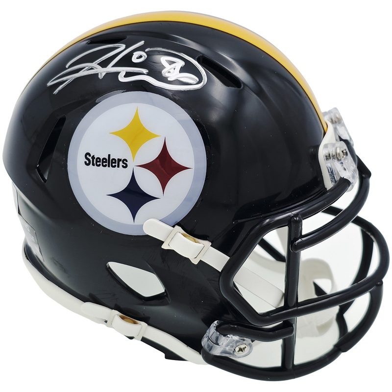 HINES WARD AUTOGRAPHED STEELERS BLACK SPEED MINI HELMET BECKETT WITNESS 241386