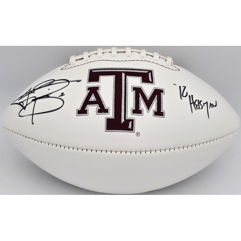 Johnny Manziel Autographed Texas A&M Logo Football 12 Heisman Fanatics ZZ0142398