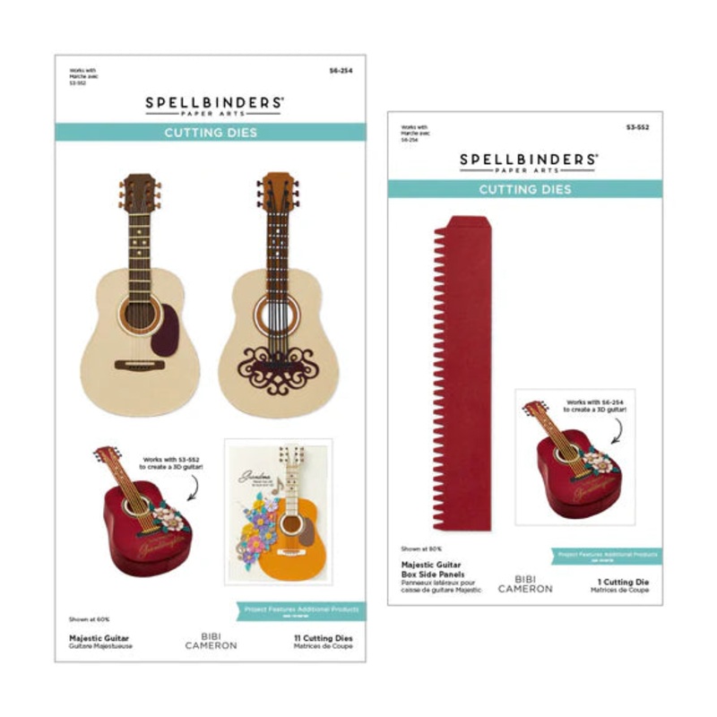 Spellbinders MAJESTIC GUITAR BOX CREATOR BUNDLE FROM THE BIBI’S MUSICAL NOTES COLLECTION BY BIBI CAMERON