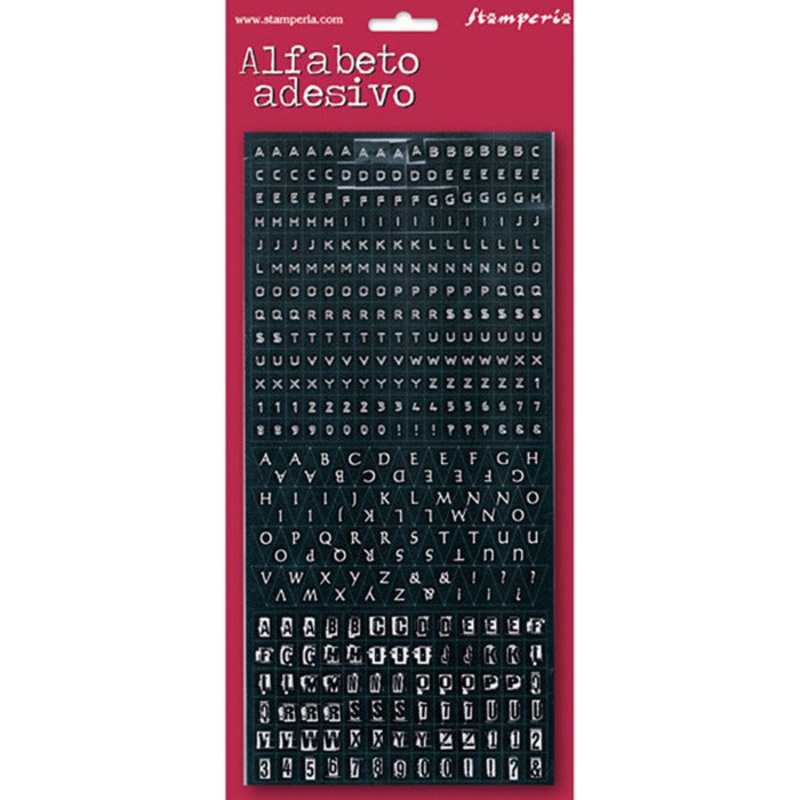Stamperia Alphabet Stickers, Mini – Black Background (375pc)