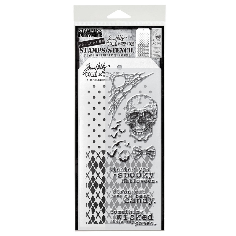 Stampers Anonymous Media #28 Tim Holtz Clear Stamp and Stencil