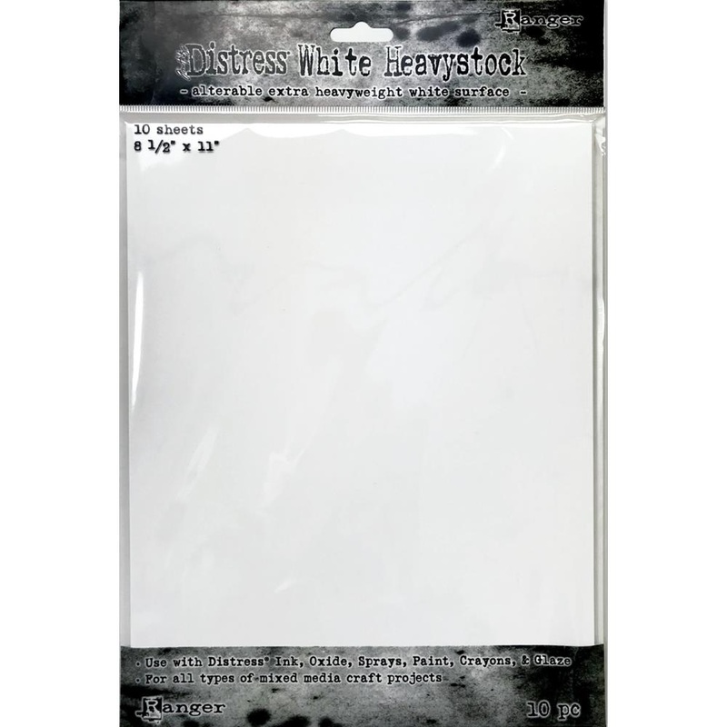 Tim Holtz –  Distress White Heavystock 10/Pkg 8.5X11