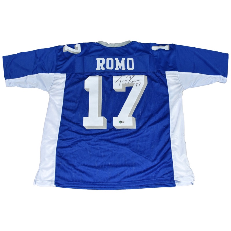 TONY ROMO SIGNED EASTERN ILLINOIS PANTHERS #17 BLUE JERSEY BECKETT