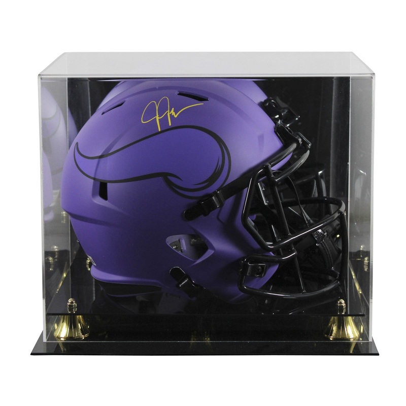 Vikings Justin Jefferson Signed Rave Full Size Speed Rep Helmet W/ Case BAS Wit