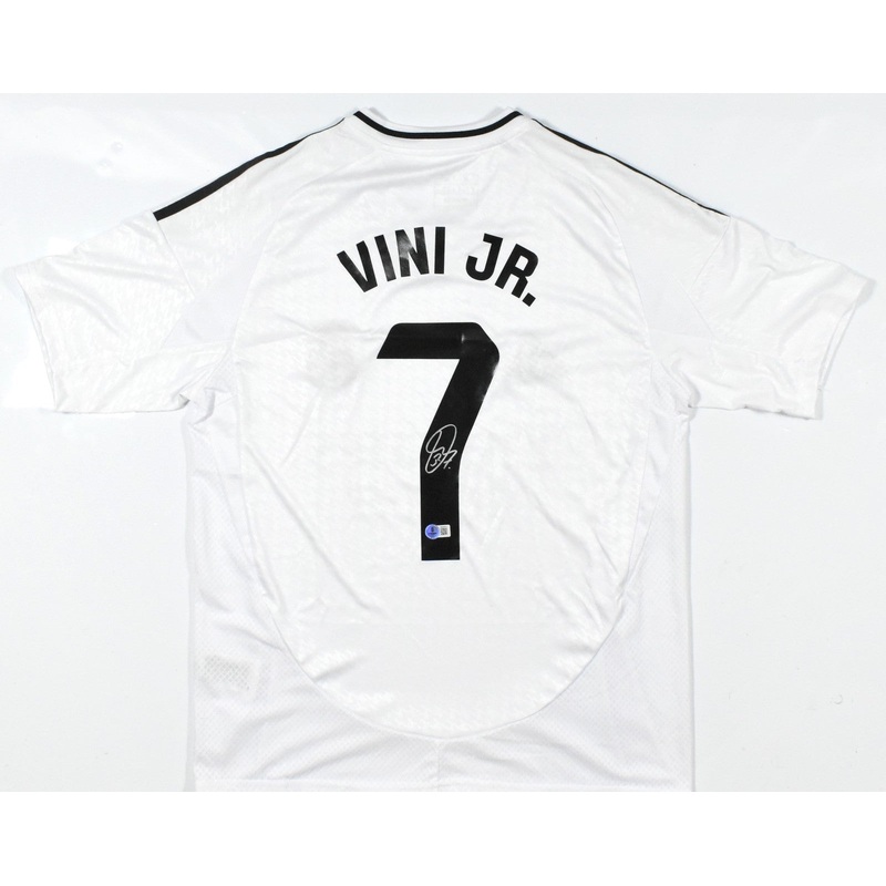 Vinicius Jr Autographed Real Madrid Home White Soccer Jersey #7 Beckett Hologram