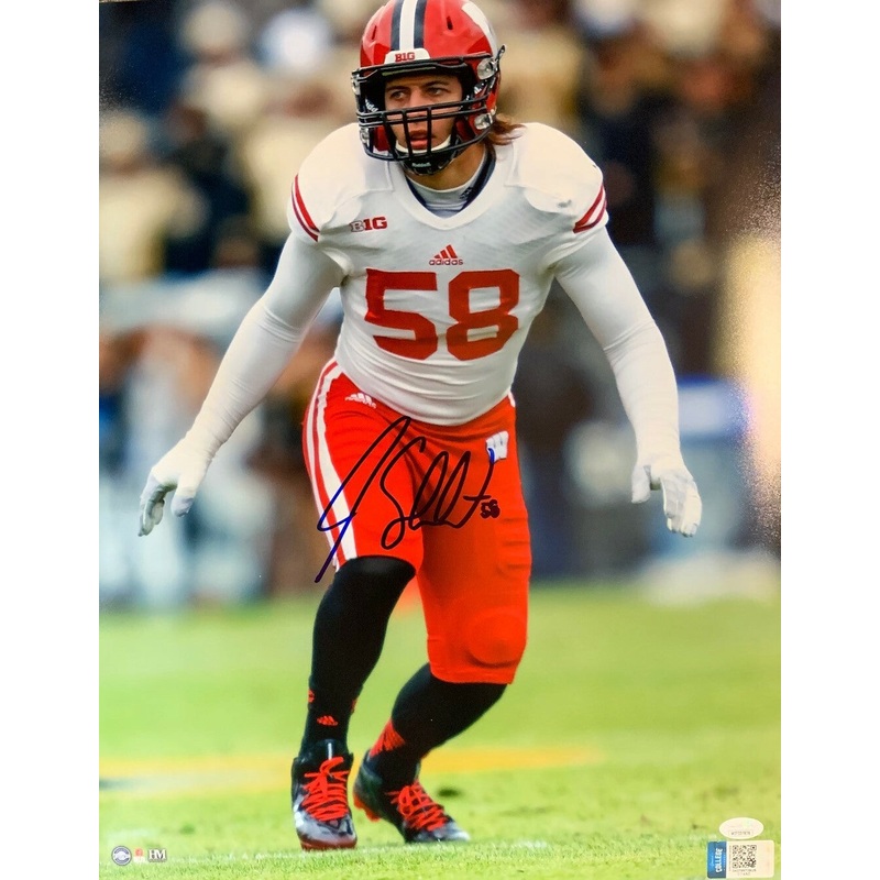 WI Badgers Linebacker JOE SCHOBERT Signed 16X20 Photo #4 AUTO – JSA