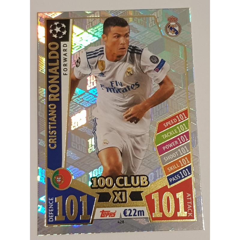 2017-18 Topps Match Attax 100 Club Cristiano Ronaldo #428 Trading Card