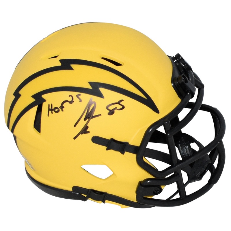 ANTONIO GATES SIGNED LOS ANGELES CHARGERS RAVE SPEED MINI HELMET W/ HOF 25