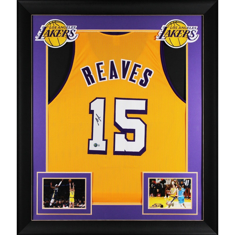 Austin Reaves Signed Yellow Pro Style Framed Jersey w/ White #’s BAS Witnessed