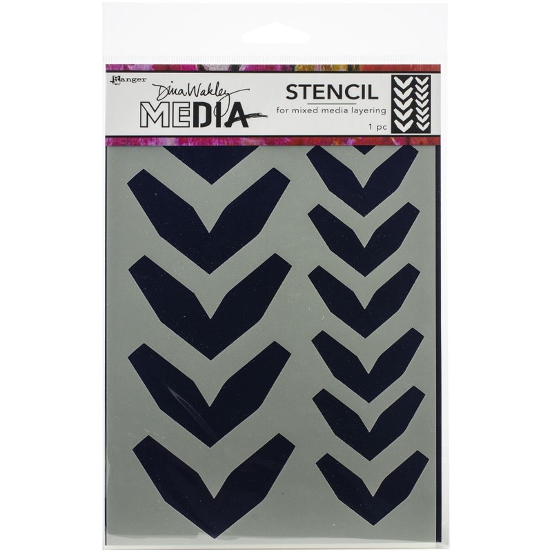 Dina Wakley Media Stencils 9X6 Large Fractured Chevrons
