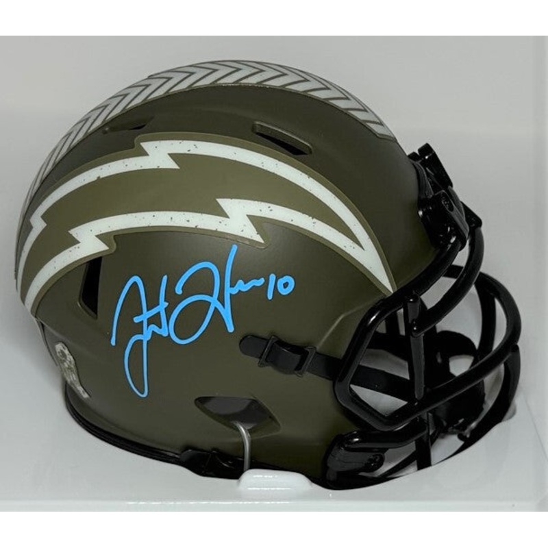LA Chargers JUSTIN HERBERT Signed Riddell SALUTE Speed Mini Helmet AUTO – BAS