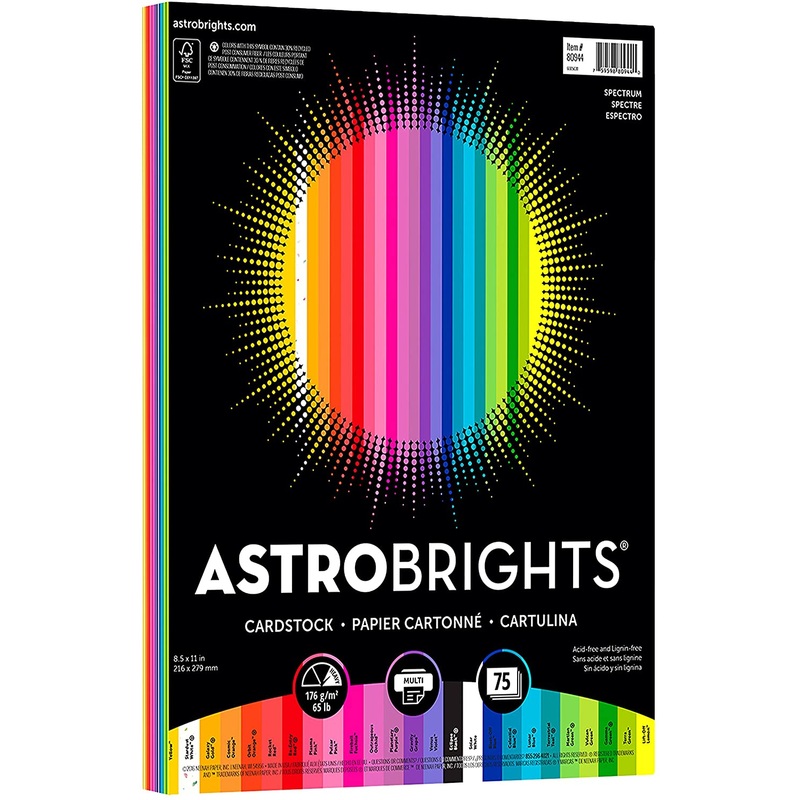 Neenah Astrobrights Spectrum Cardstock Pack 8.5X11 75/Pkg 25 Colors