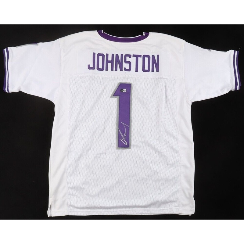 Quentin Johnston Signed TCU Horned Frogs Jersey (Beckett) Los Angles Charger /WR