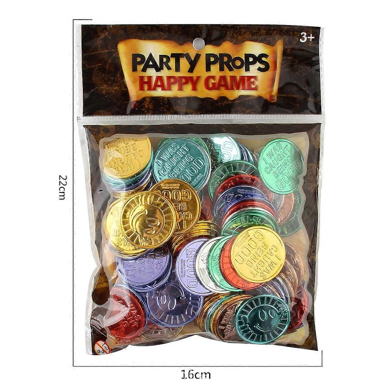 Reward coin smiley face gold coin lucky coin game props plastic coin happy coin Party Christmas toy coin