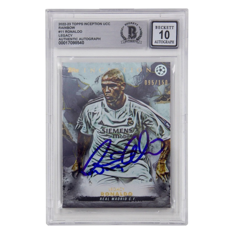 Ronaldo Nazario Signed 2022-23 Topps Inception UCC /150 – BGS 10 Autograph