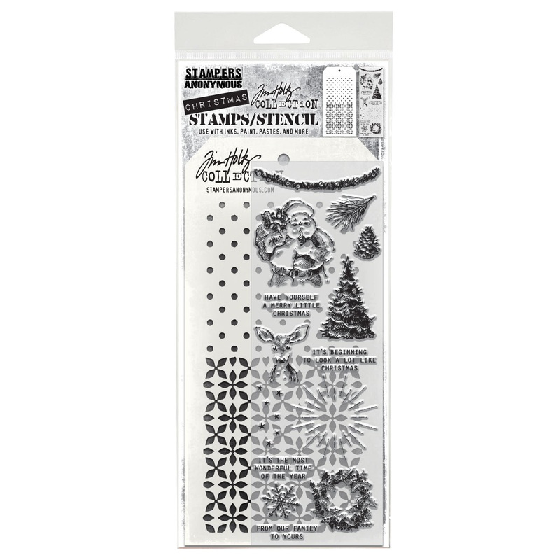 Stampers Anonymous Darling Christmas Tim Holtz Clear Stamp and Stencil