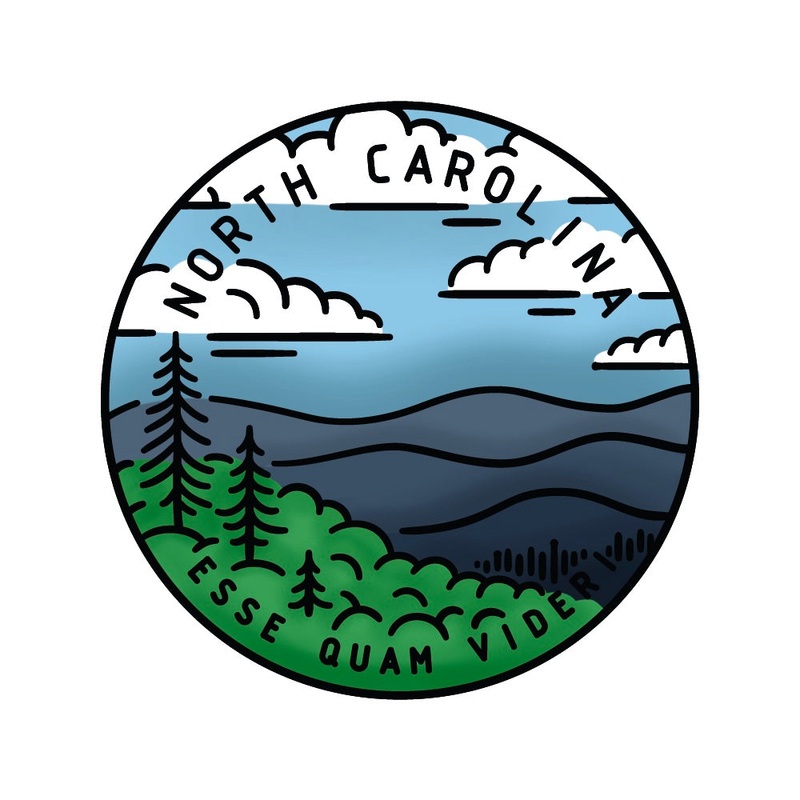 50 States Circles – 2×2 Stamp Set – North Carolina