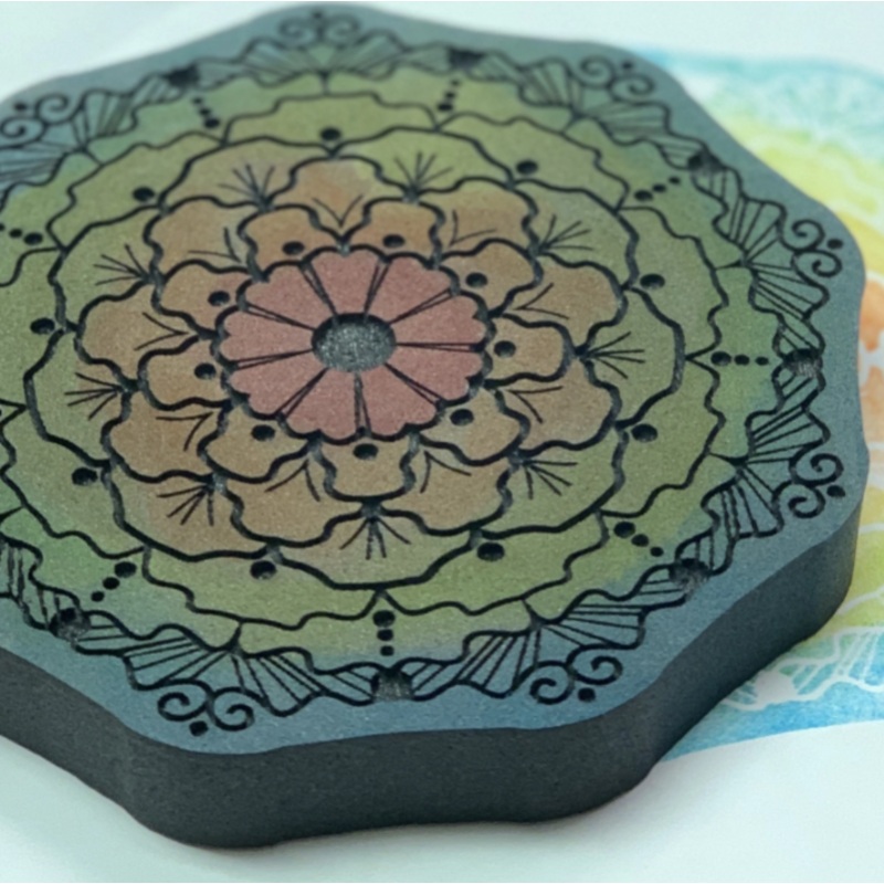 Art Foamies Red Tin Roof | Marigold Mandala | Foam Stamp