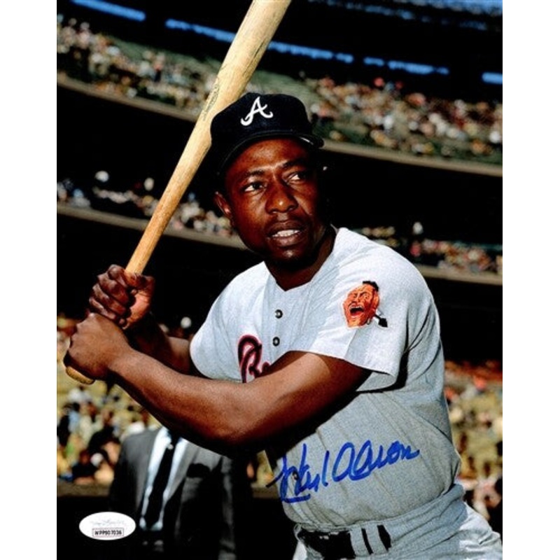 Atl Braves Henry HANK AARON Signed 8×10 Photo #25 AUTO HOF, MVP, WS CHMP – JSA