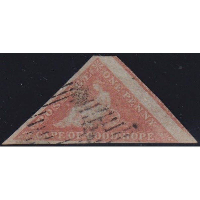 CAPE OF GOOD HOPE 1853 1d BRICK-RED  TRIANGLE FINE USED