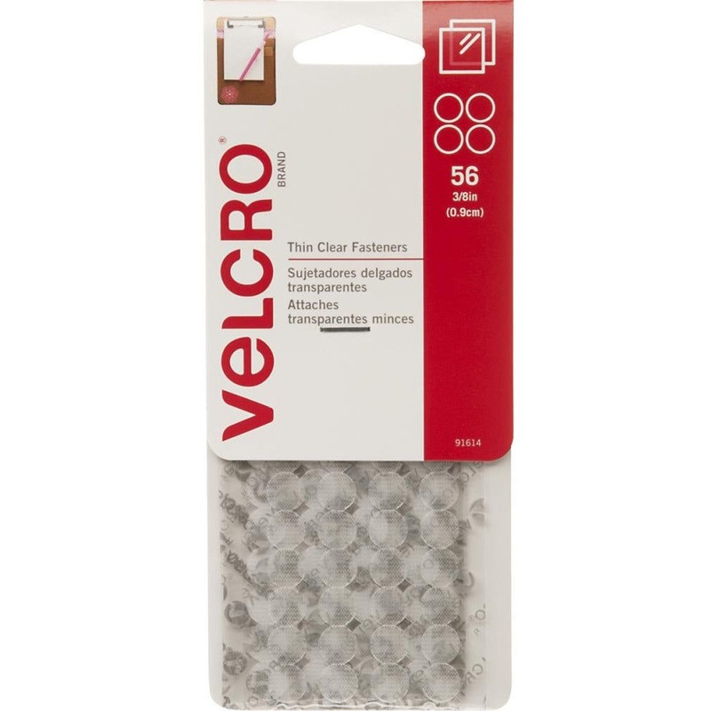 Clear Velcro Brand Small 3/8 Cirlces – 56 pkg