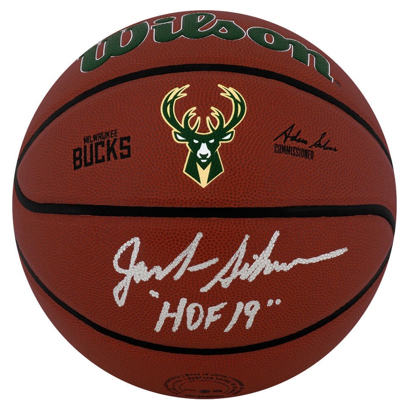 Jack Sikma Signed Bucks Logo Wilson Alliance NBA Basketball w/HOF’19 – (SS COA)