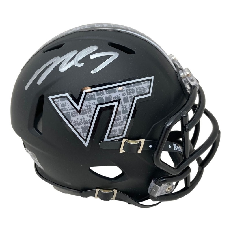 Michael Vick Signed Virginia Tech Hokies Matte Black Mini Speed Helmet BAS