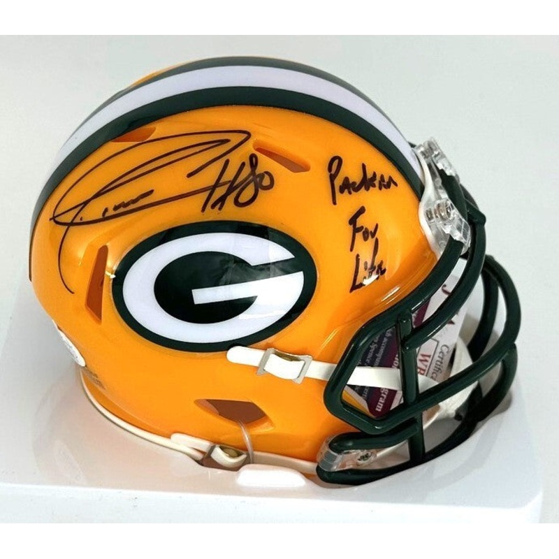 Packers DONALD DRIVER #80 Signed Speed Mini Helmet AUTO w/ Packers for Life JSA