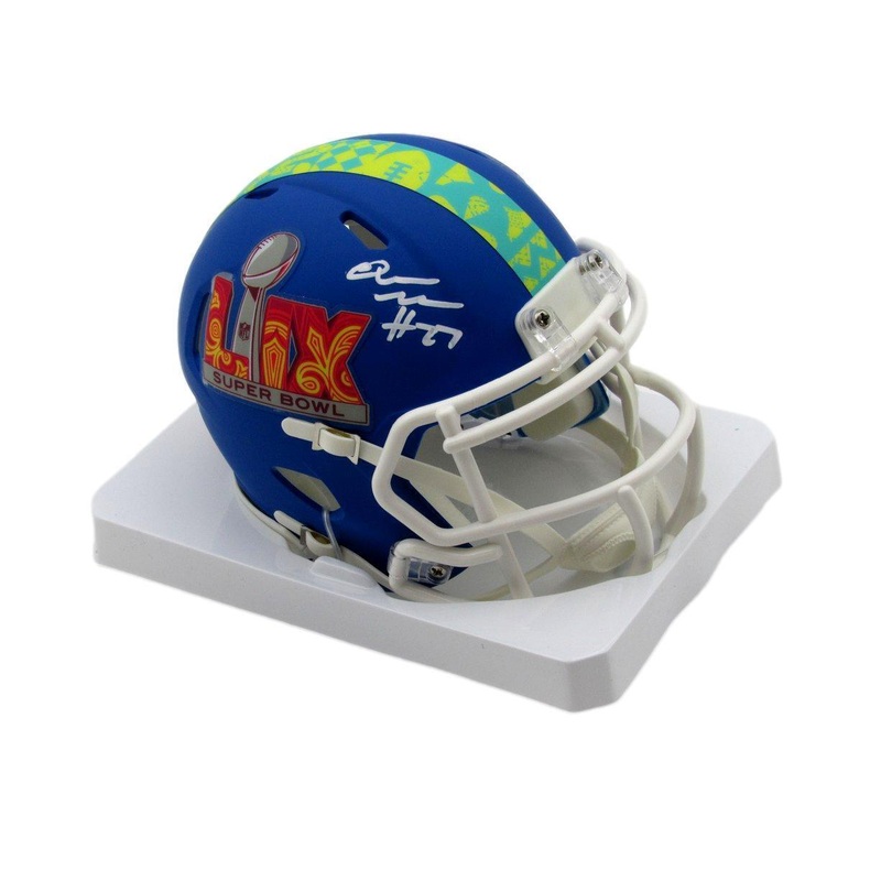 Quinyon Mitchell Signed/Auto Blue Super Bowl LIX Mini Helmet Eagles PSA 192757