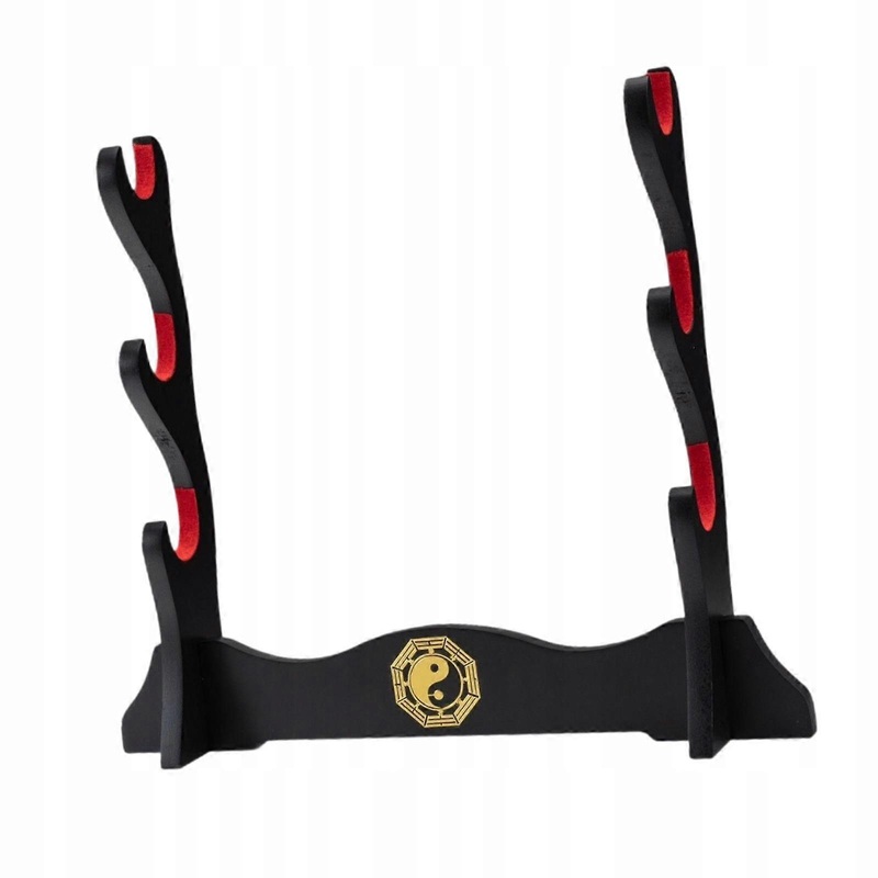 Sword Stand, Bagua Style Display Stand, Black, Wooden, 3 Layers