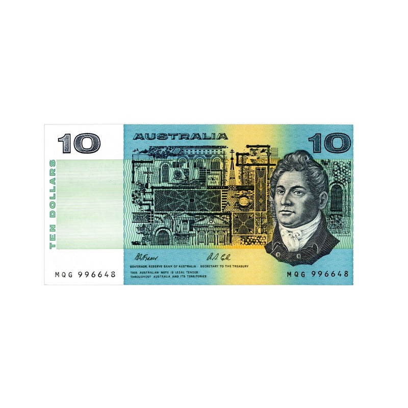 1991 $10 R313a Fraser/Cole with Plate Identification Letter (PIL) Uncirculated