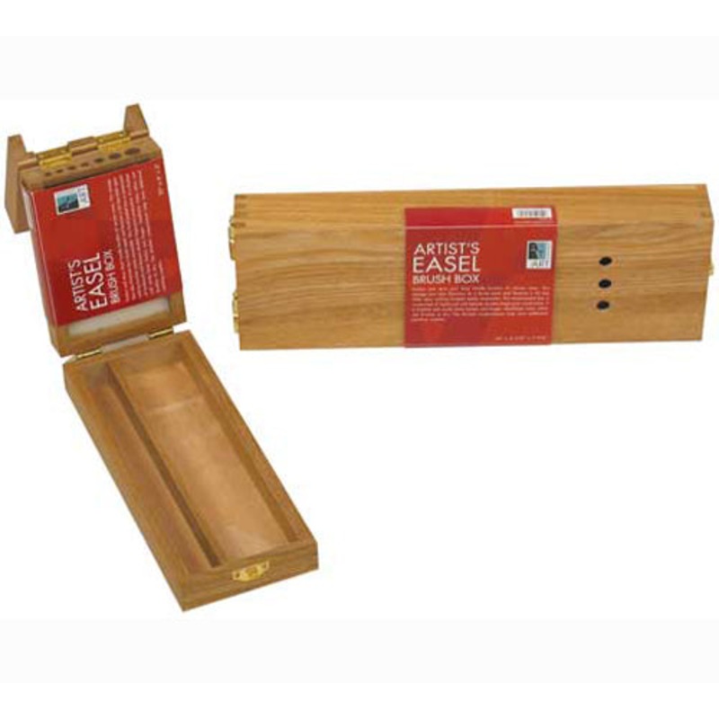 Art Alternatives Artist’s Easel Brush Boxes, Short – 10 x 4 x 2 – Natural Hardwood