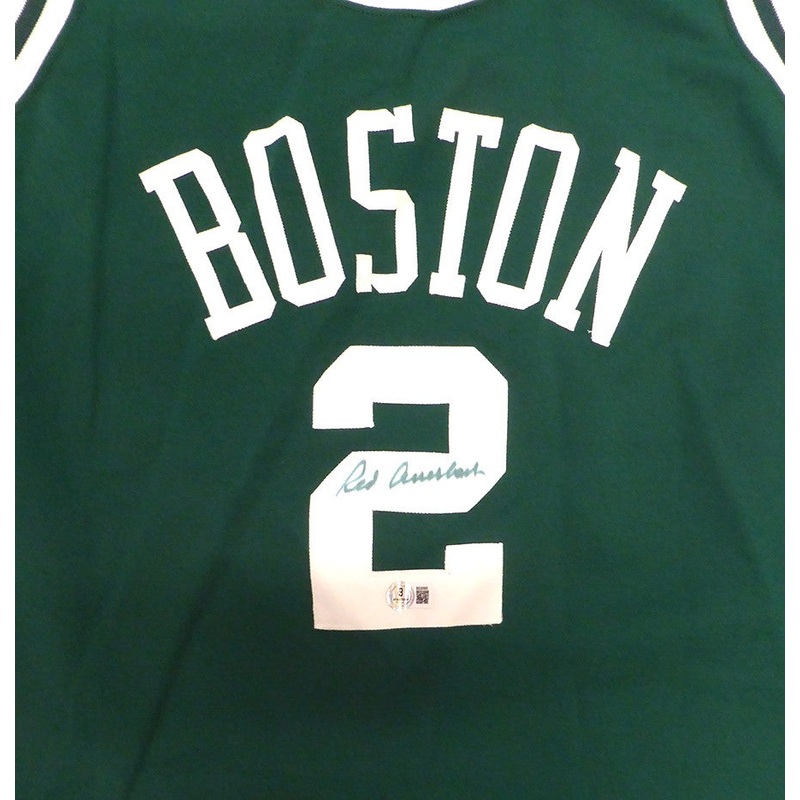 Boston Celtics Red Auerbach Autographed Green Jersey Beckett BAS QR #BS30065