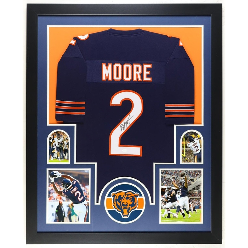 D. J. Moore Signed Chicago Bears 42 x 34 Framed Jersey (JSA COA) All Pre W.R.
