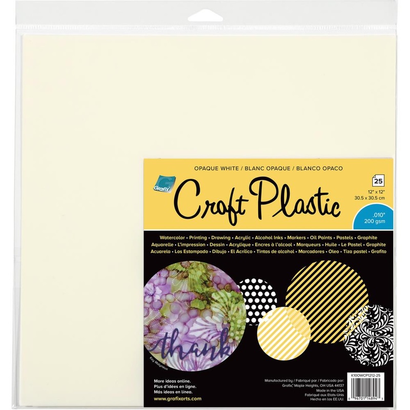 Grafix Craft Plastic Sheets 12X12 25/Pkg -White