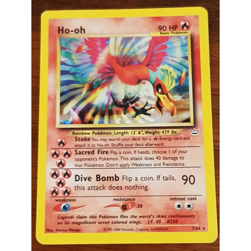 Pokemon Neo Revelation Ho-Oh #7/64 Holo Trading Card