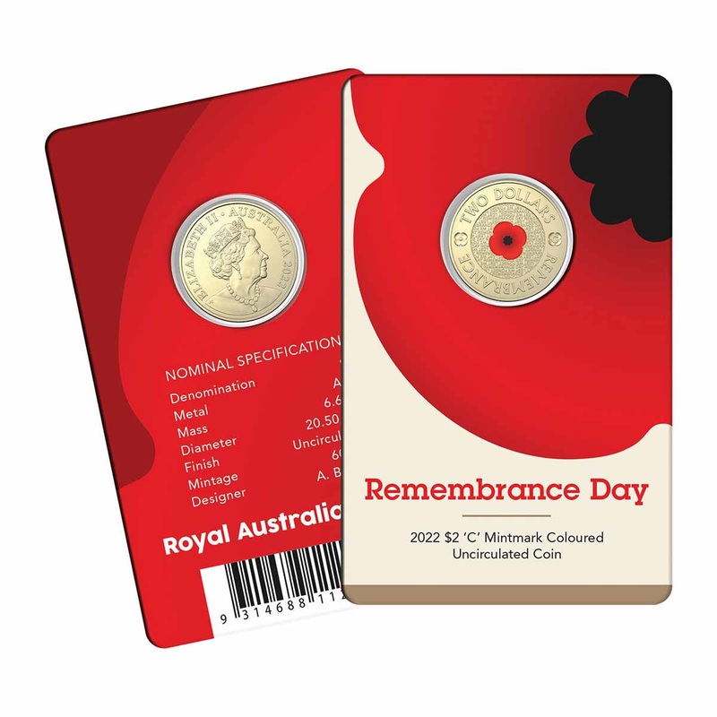 Remembrance Day 2022 $2 Al-Br C Mintmark Uncirculated Coin