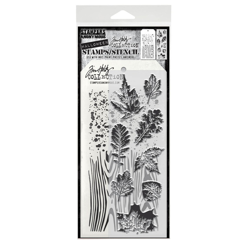 Stampers Anonymous Leaf Prints Tim Holtz Clear Stamp and Stencil