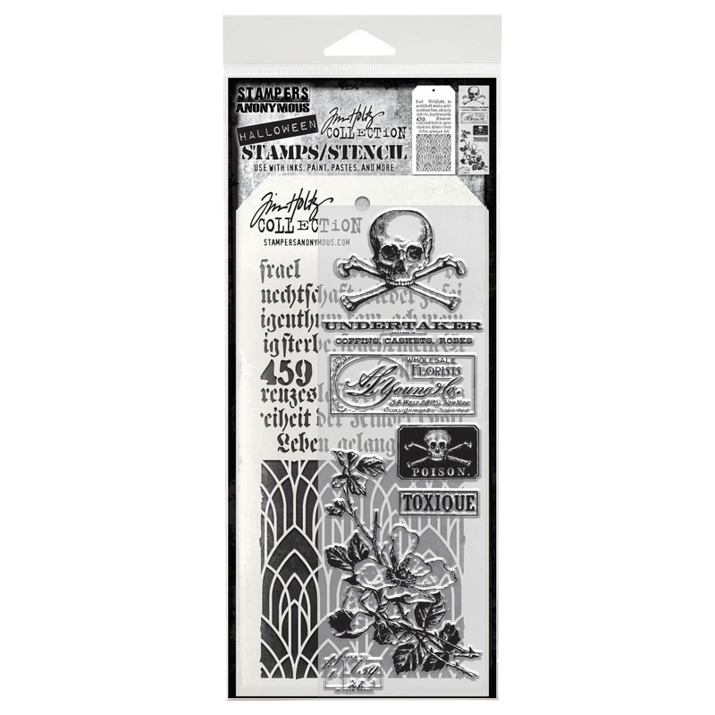 Stampers Anonymous Rest In Peace Tim Holtz Clear Stamp and Stencil