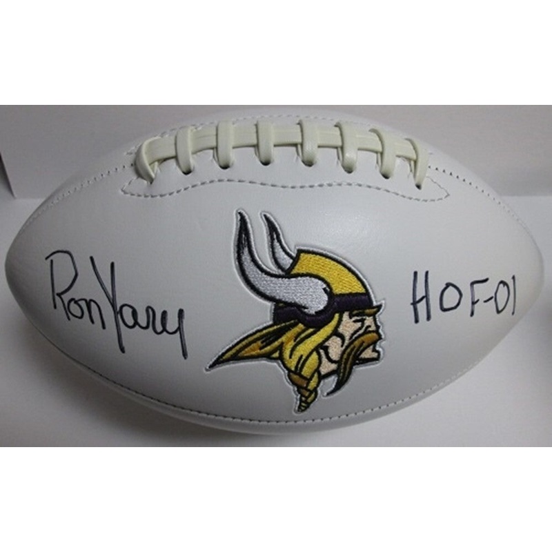 Vikings RON YARY Signed Minnesota Vikings White Panel Football AUTO – JSA