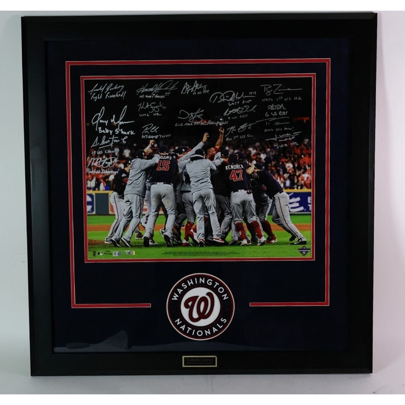 2019 Washington Nationals WS Team Autographed Photo Framed Fanatics COA